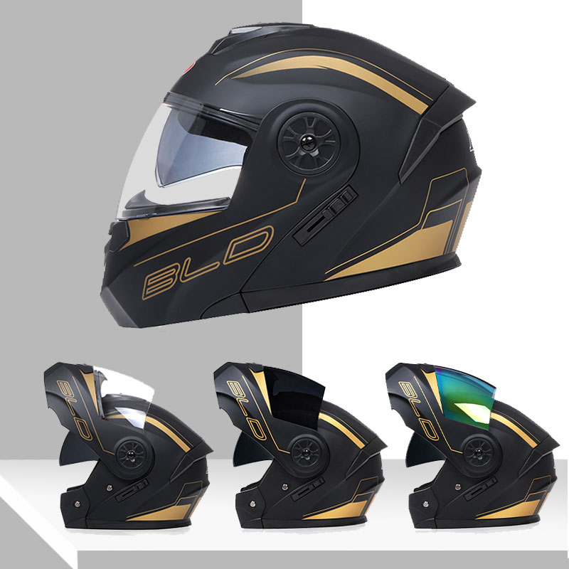 Dual Visor Motorcycle Racing Helmet - Dual Lens Helmet Modular Fashion Flip