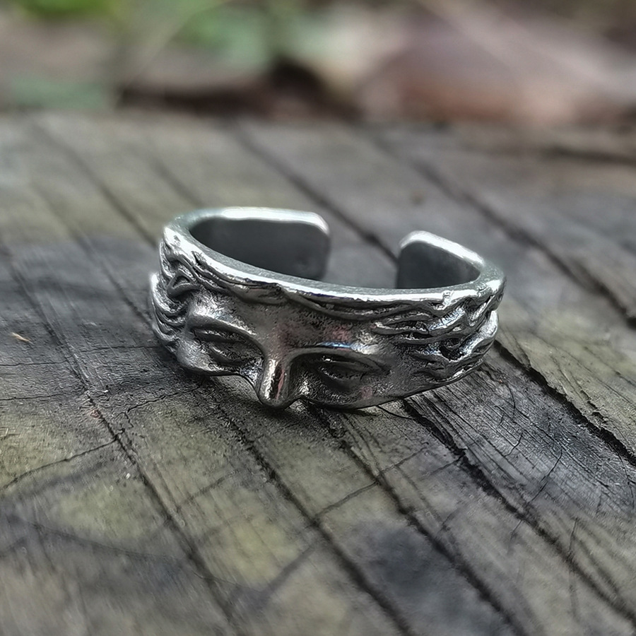 Vintage Open Face Retro Helmet - Creative Venus Half Mask Ring For