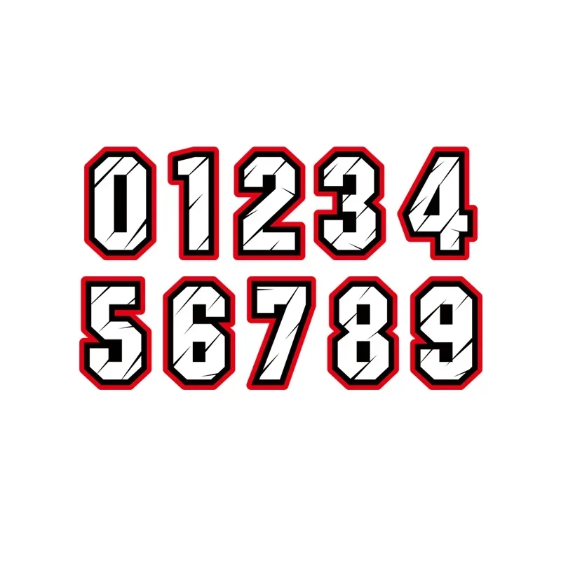 Motorcycle Helmets - Car Sticker Racing Number 1 2
