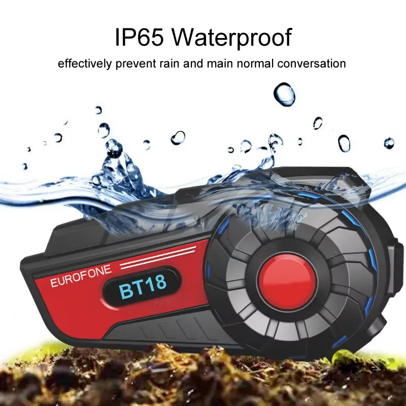 Motorcycle Helmets - BT18 Motorcycle Helmet Intercom IP67 Waterproof