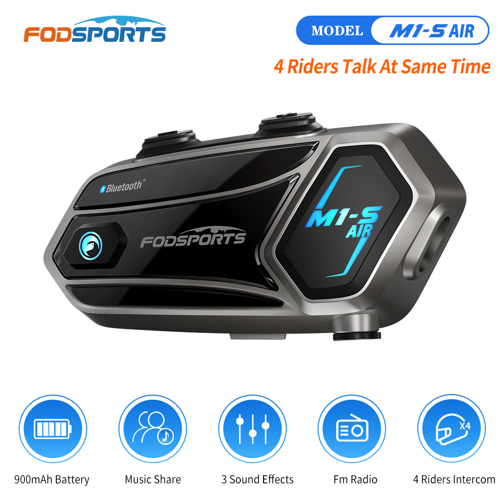 Universal Motorcycle Helmet Intercom Headset - Fodsports M1-S Air Motorcycle Intercom,Helmet Bluetooth