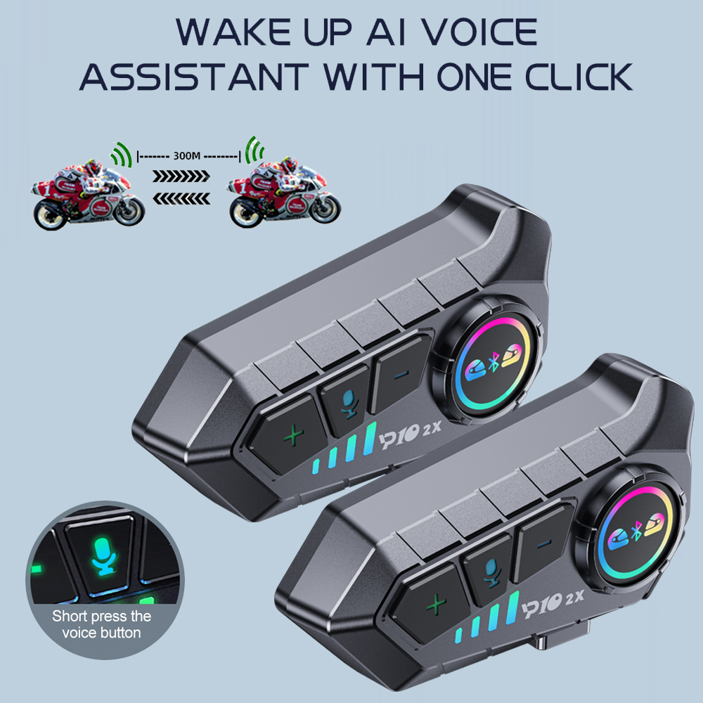 Universal Motorcycle Helmet Intercom Headset - Y10 2x Motorcycle Intercom Bluetooth Headset