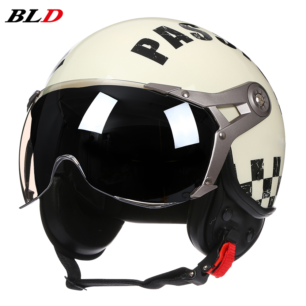 Retro 3/4 Open Face Helmet Vin - Vintage Open Face Retro Helmet 评论和价格
