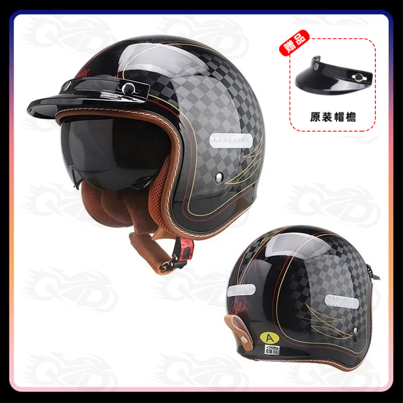 Men Women Open Face Motorcycle - Vintage Open Face Retro Helmet 评论和价格