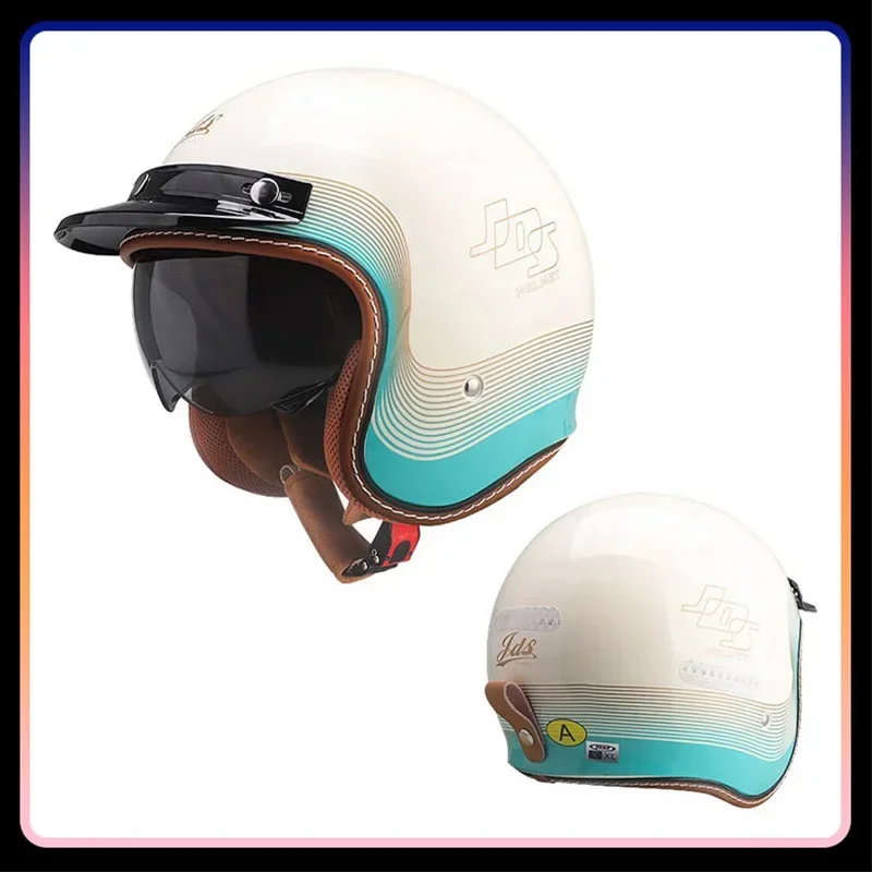 Men Women Open Face Motorcycle - Vintage Open Face Retro Helmet 评论和价格