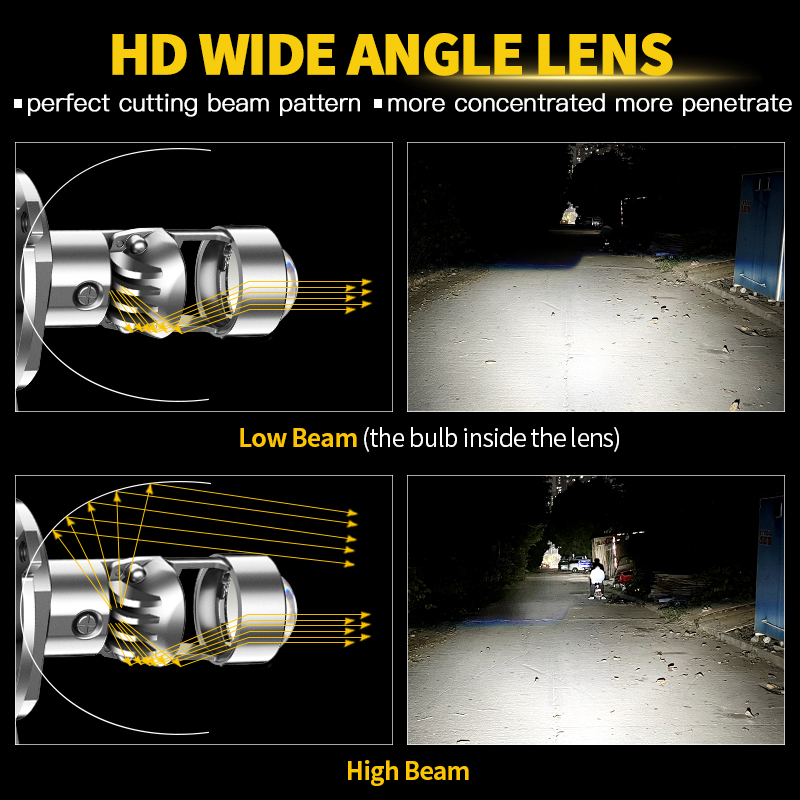H4 HS1 LED Motorcycle Headligh - Universal Motorcycle Led Headlight Projector 评论和价格