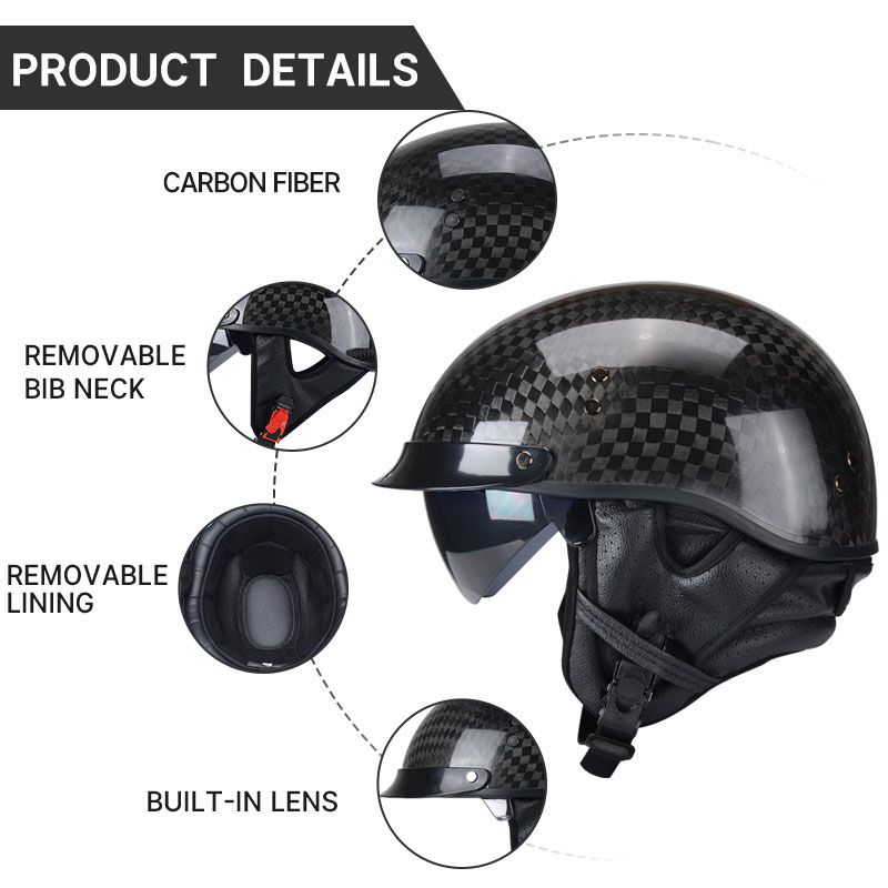 Light Weight 12K Gloss Black C - Carbon Fiber Lightweight Motorcycle Helmet 评论和价格