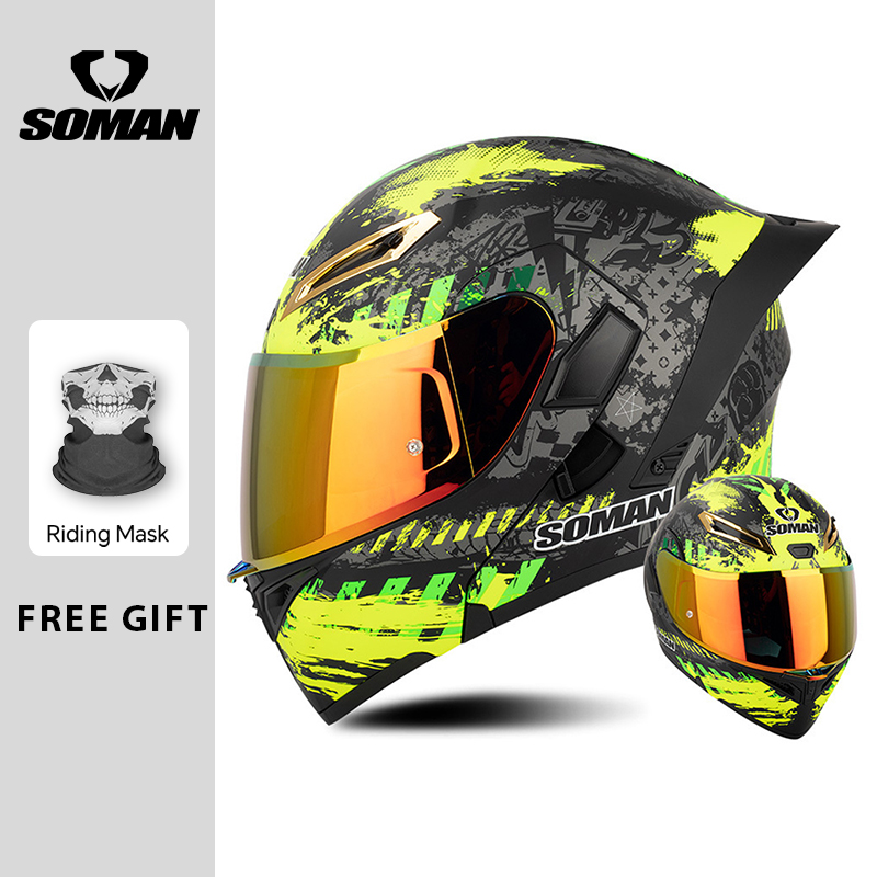 Men's Motorcycle Helmet DOT Ap - Modular Flip Up Motorcycle Helmet Dot Approved 评论和价格