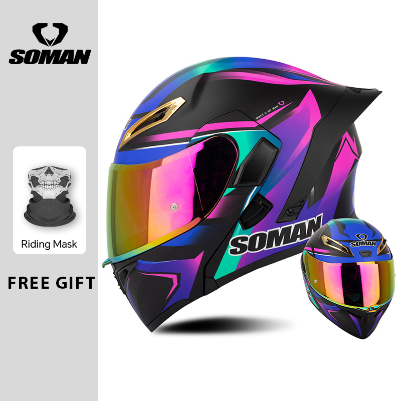 Men's Motorcycle Helmet DOT Ap - Modular Flip Up Motorcycle Helmet Dot Approved 评论和价格