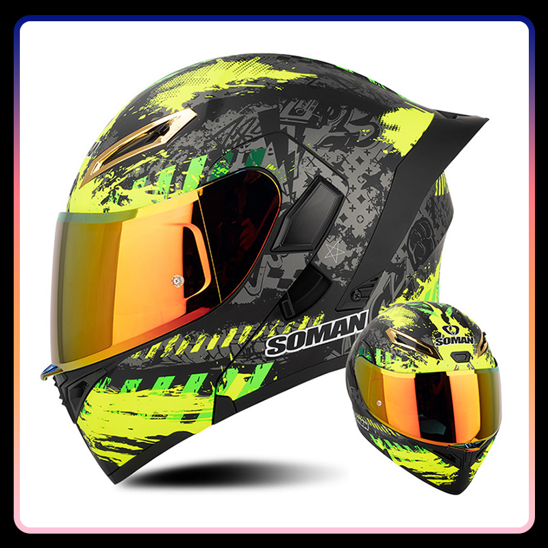 Four Seasons Universal Flip Up - Dual Visor Motorcycle Racing Helmet 评论和价格