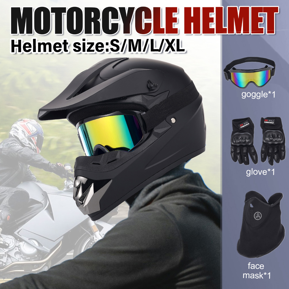 Off‑Road Motorcycle Helmet Fou - Off Road Motocross Helmet Goggles Set 评论和价格
