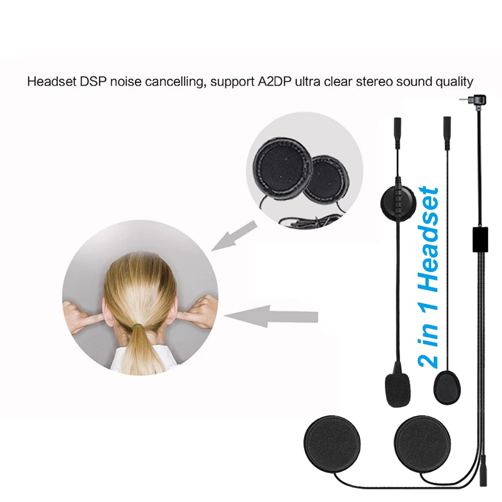 Type-C Earphone Speaker Access - Universal Motorcycle Helmet Intercom Headset 评论和价格