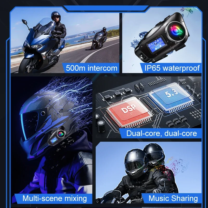 Large Screen Display Helmet In - Universal Motorcycle Helmet Intercom Headset 评论和价格