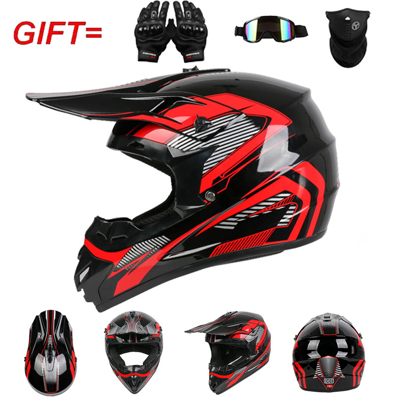 Motorcycle Off Road Helmet Ful - Off Road Motocross Helmet Goggles Set 评论和价格