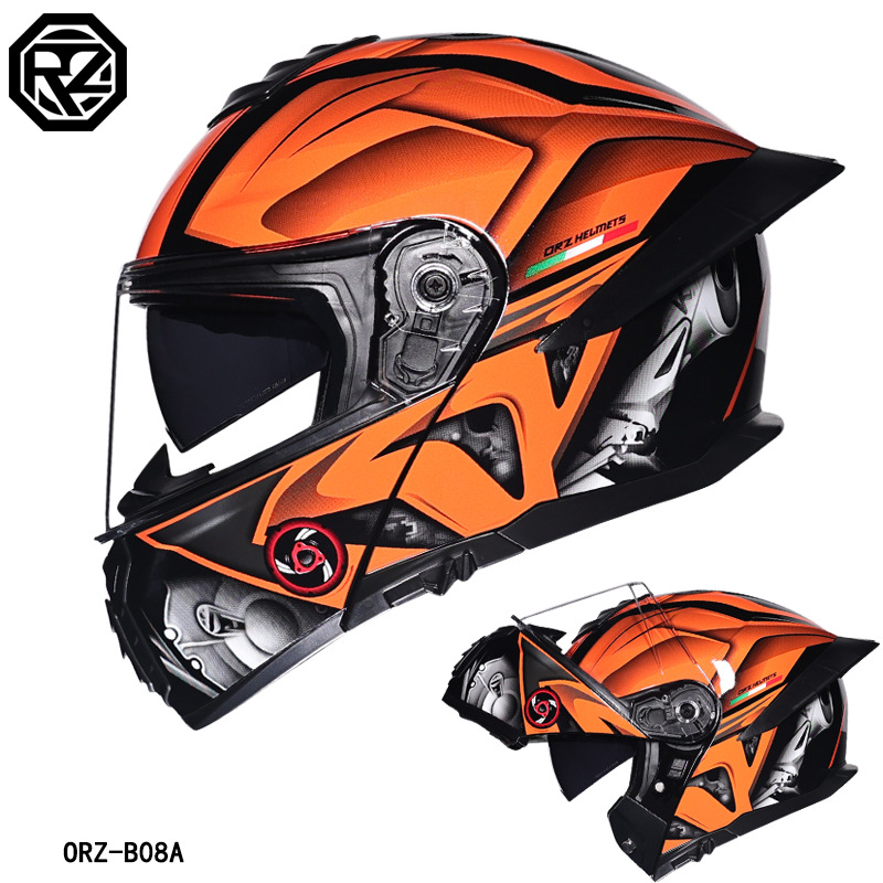 ORZ Motorcycle Helmet Dual Vis - Modular Flip Up Motorcycle Helmet Dot Approved 评论和价格