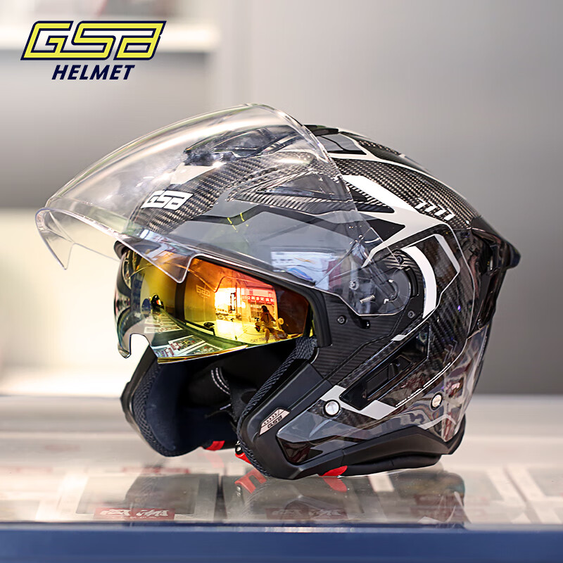 GSB Carbon Fiber Motorcycle He - Carbon Fiber Lightweight Motorcycle Helmet 评论和价格