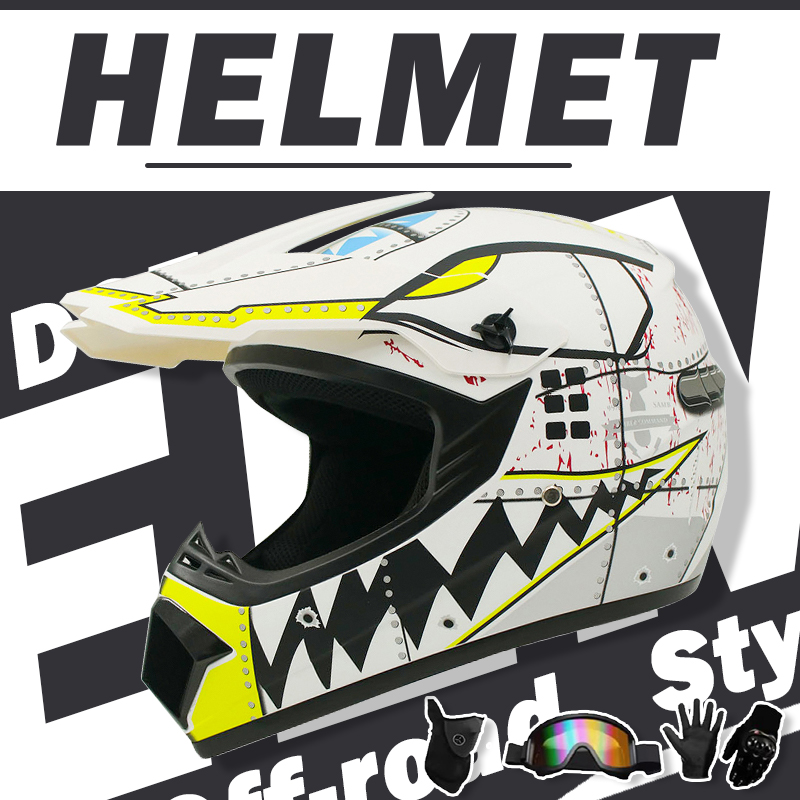 Motocross and Off-Road Helmet  - Off Road Motocross Helmet Goggles Set 评论和价格