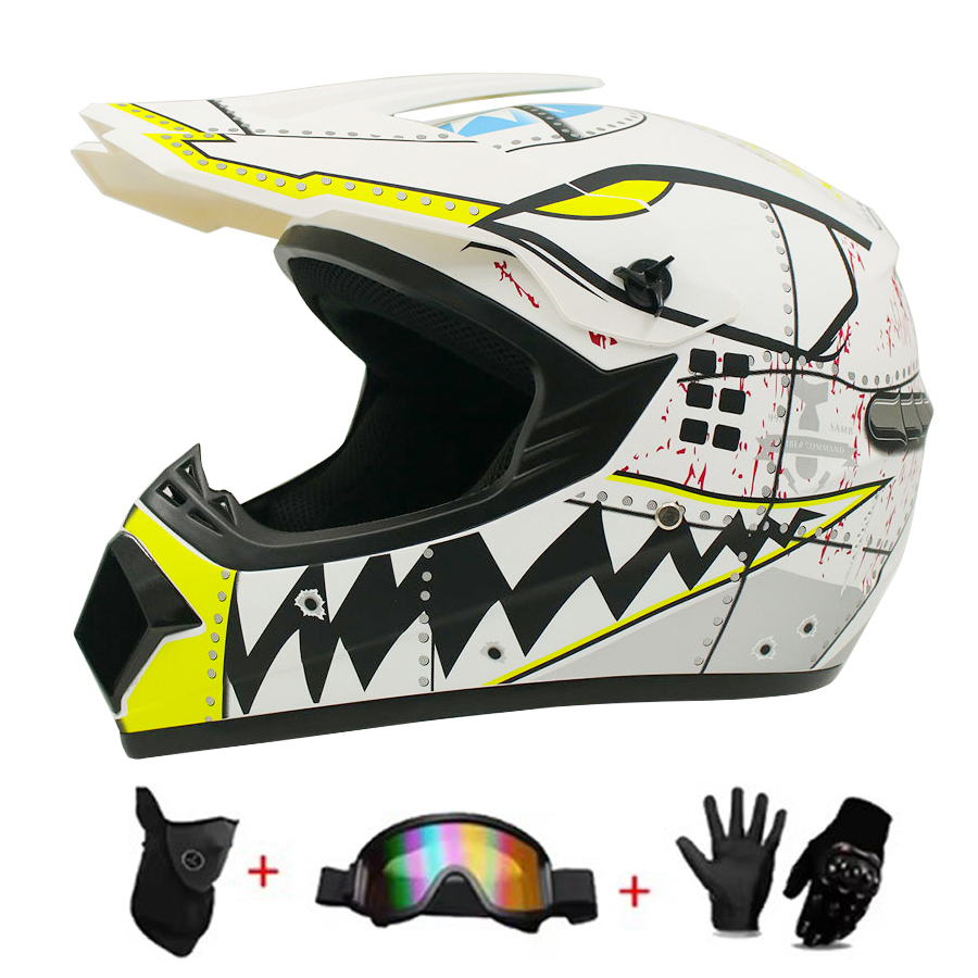 Motocross and Off-Road Helmet  - Off Road Motocross Helmet Goggles Set 评论和价格