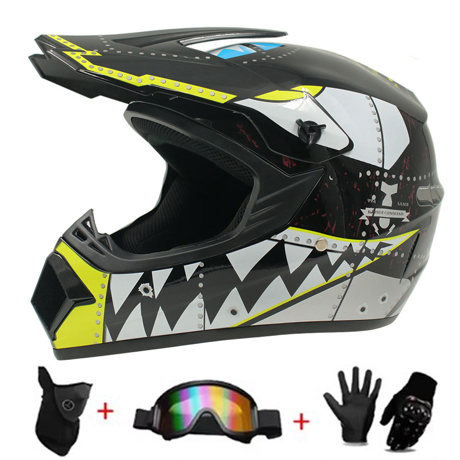 Motocross and Off-Road Helmet  - Off Road Motocross Helmet Goggles Set 评论和价格