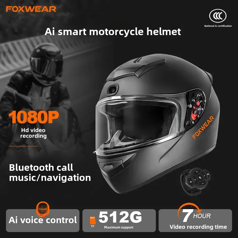 AI Intelligence Motorcycle Hel - Full Face Motorcycle Helmet With Bluetooth 评论和价格