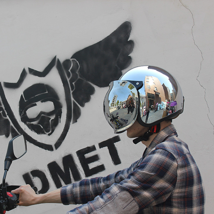 Open Face Motorcycle Helmet Vi - Vintage Open Face Retro Helmet 评论和价格