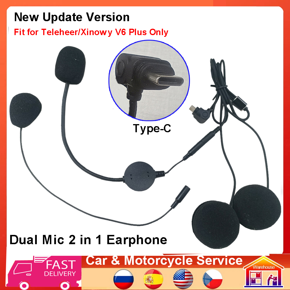 Type-C Earphone Speaker 2 in 1 - Universal Motorcycle Helmet Intercom Headset 评论和价格
