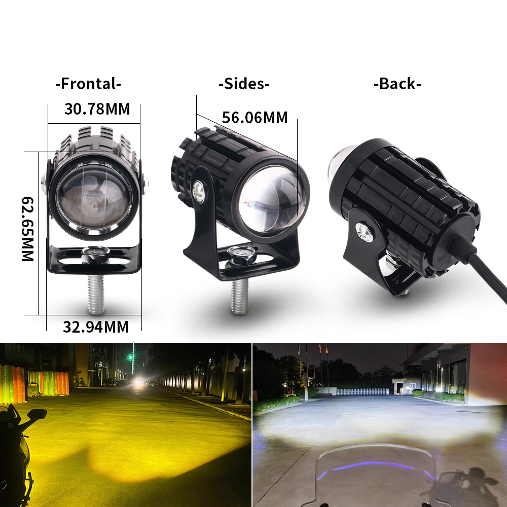 2PCS Universal Motorcycle LED  - Universal Motorcycle Led Headlight Projector 评论和价格