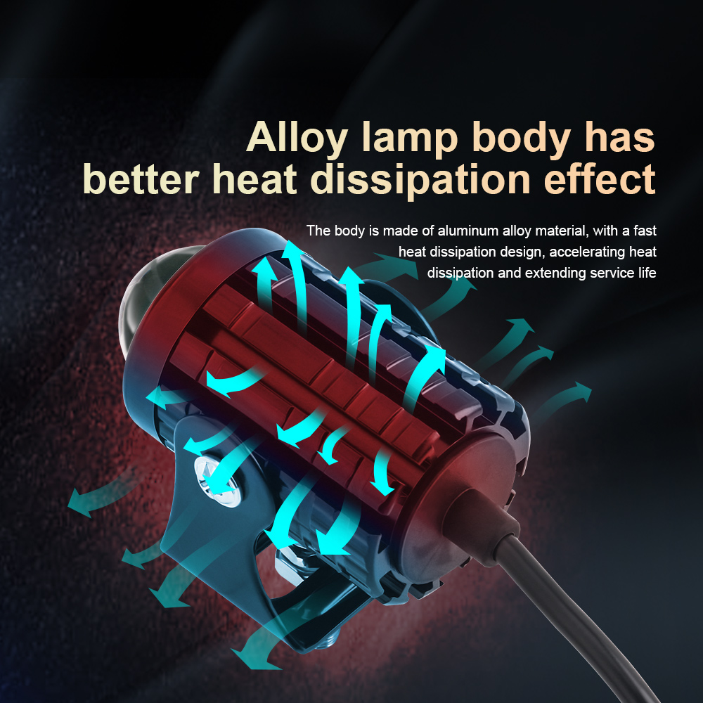 2PCS Universal Motorcycle LED  - Universal Motorcycle Led Headlight Projector 评论和价格