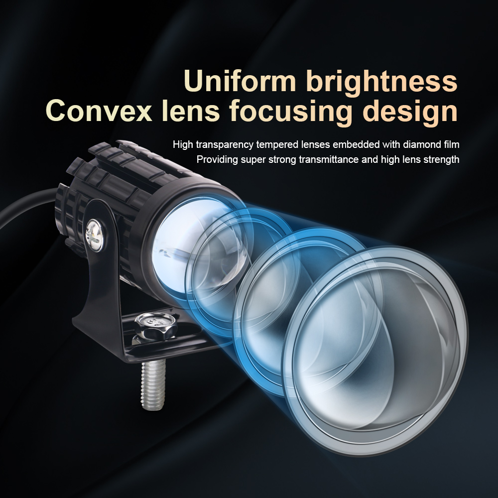2PCS Universal Motorcycle LED  - Universal Motorcycle Led Headlight Projector 评论和价格