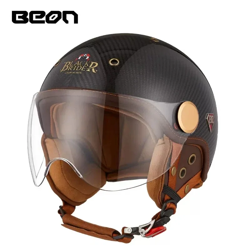 BEON BR13 Retro Open Face Half - Vintage Open Face Retro Helmet 评论和价格