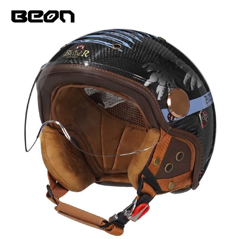 BEON BR13 Retro Open Face Half - Vintage Open Face Retro Helmet 评论和价格