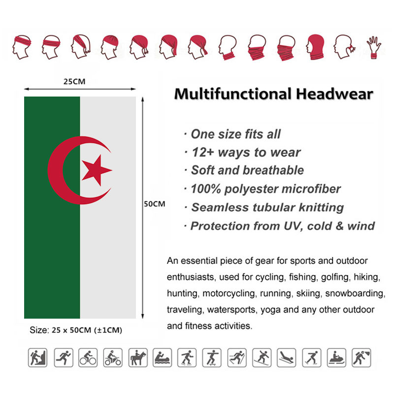 Algeria Flag Printed Bandana H - Riding Gear 评论和价格
