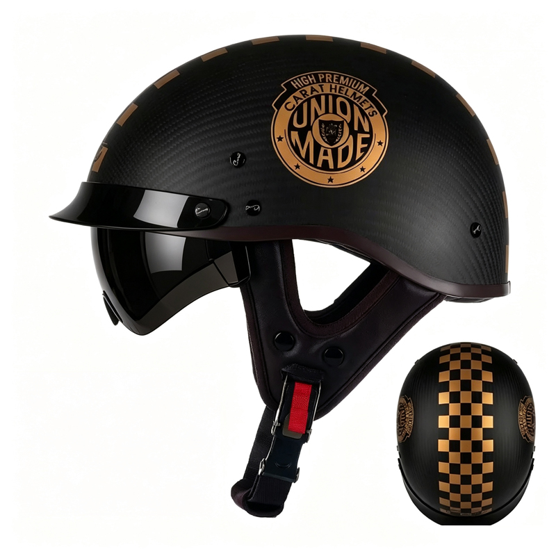 Carbon Fiber Motorcycle Half H - Carbon Fiber Lightweight Motorcycle Helmet 评论和价格