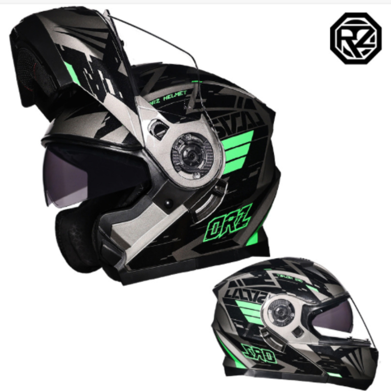 Orz Full Face Dual Visor Motor - Modular Flip Up Motorcycle Helmet Dot Approved 评论和价格